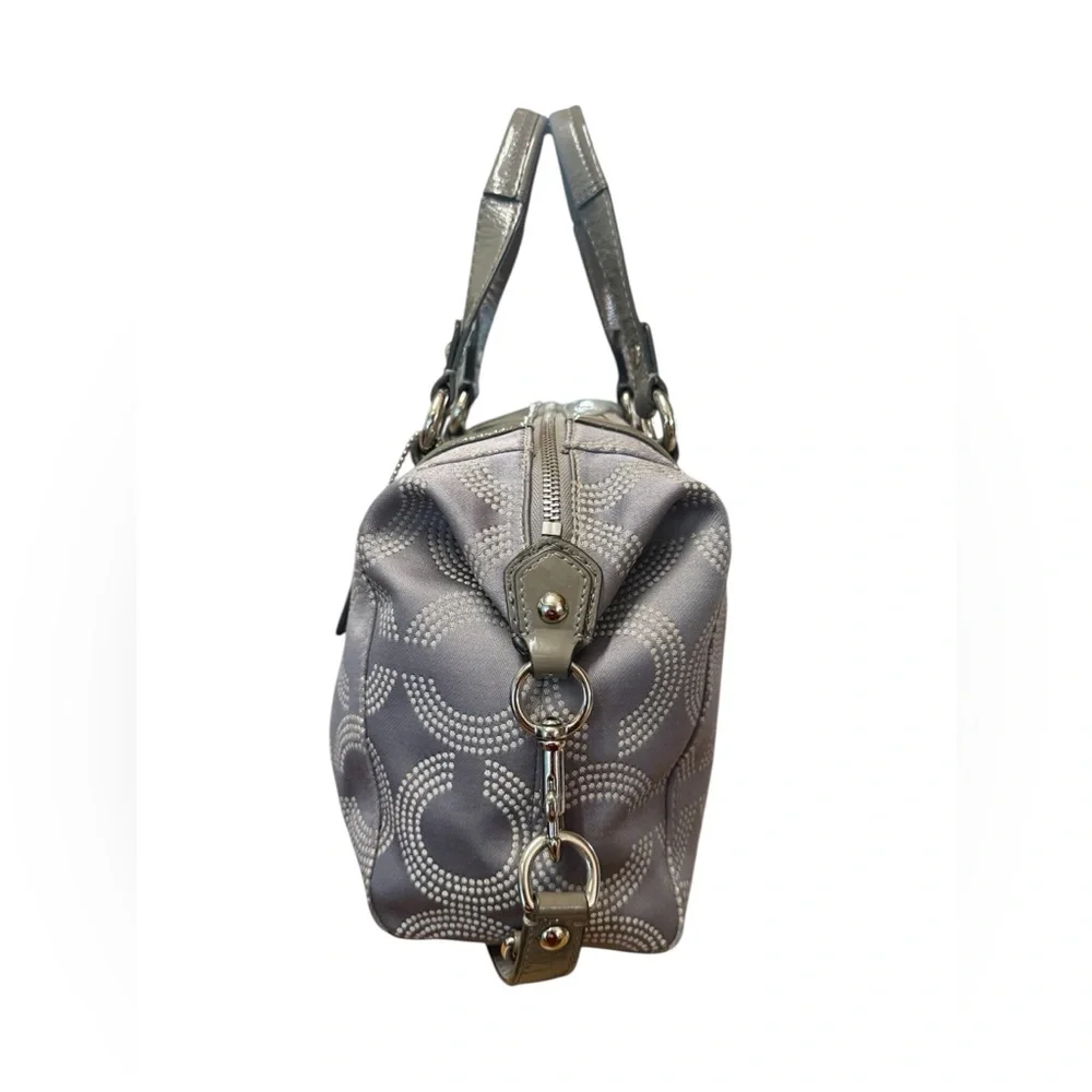 Coach Ashley Dotted Op Art Grey Canvas Satchel - Picture 7 of 8